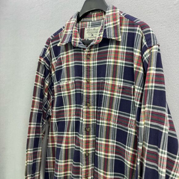Eddie Bauer Heavy Duty Twill Plaid Workmans Button Down Shirt Size XL - Picture 6 of 9